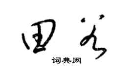 梁锦英田谷草书个性签名怎么写