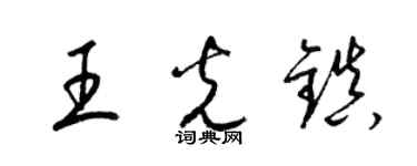 梁锦英王光镇草书个性签名怎么写