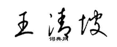 梁锦英王清坡草书个性签名怎么写