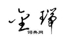 梁锦英金瑞草书个性签名怎么写