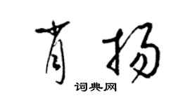 梁锦英肖扬草书个性签名怎么写