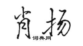 骆恒光肖扬行书个性签名怎么写