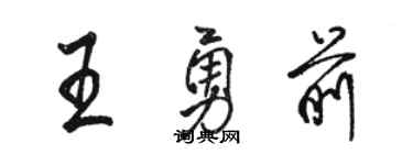 骆恒光王勇前行书个性签名怎么写