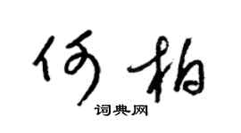 梁锦英何柏草书个性签名怎么写