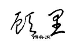 梁锦英顾里草书个性签名怎么写