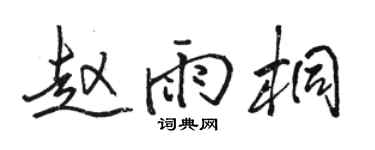 骆恒光赵雨桐行书个性签名怎么写