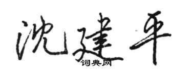 骆恒光沈建平行书个性签名怎么写