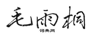 骆恒光毛雨桐行书个性签名怎么写