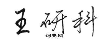 骆恒光王研科行书个性签名怎么写
