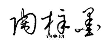 梁锦英陶梓墨草书个性签名怎么写