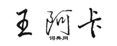 骆恒光王阿卡行书个性签名怎么写