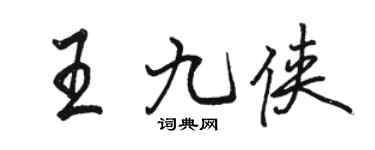 骆恒光王九侠行书个性签名怎么写