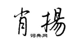 王正良肖扬行书个性签名怎么写