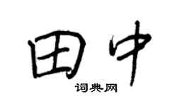 王正良田中行书个性签名怎么写