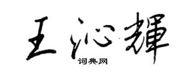 王正良王沁辉行书个性签名怎么写