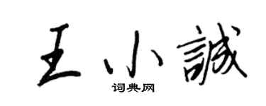 王正良王小诚行书个性签名怎么写