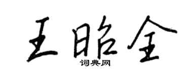 王正良王昭全行书个性签名怎么写