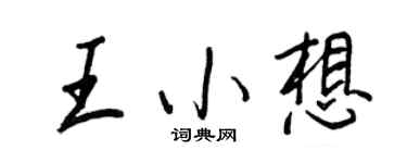 王正良王小想行书个性签名怎么写