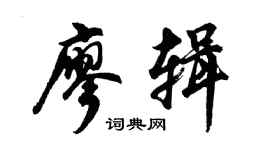 胡问遂廖辑行书个性签名怎么写