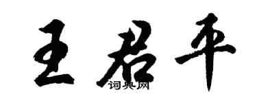 胡问遂王君平行书个性签名怎么写