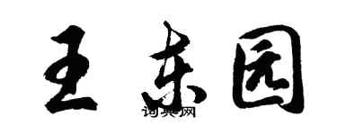 胡问遂王东园行书个性签名怎么写