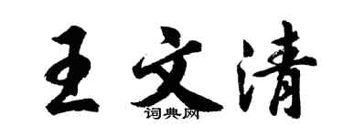 胡问遂王文清行书个性签名怎么写