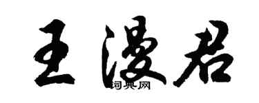 胡问遂王漫君行书个性签名怎么写