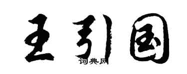 胡问遂王引国行书个性签名怎么写