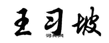 胡问遂王习坡行书个性签名怎么写