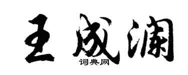 胡问遂王成澜行书个性签名怎么写