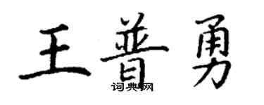 丁谦王普勇楷书个性签名怎么写