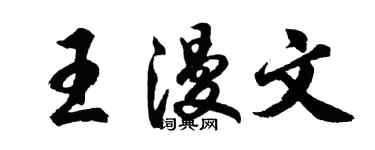 胡问遂王漫文行书个性签名怎么写