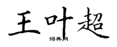 丁谦王叶超楷书个性签名怎么写