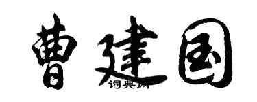 胡问遂曹建国行书个性签名怎么写