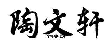 胡问遂陶文轩行书个性签名怎么写