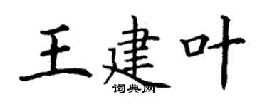 丁谦王建叶楷书个性签名怎么写