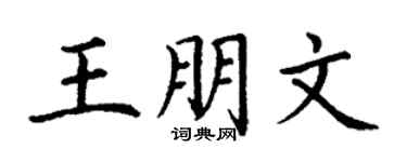 丁谦王朋文楷书个性签名怎么写