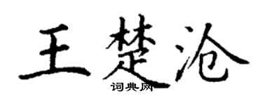 丁谦王楚沧楷书个性签名怎么写