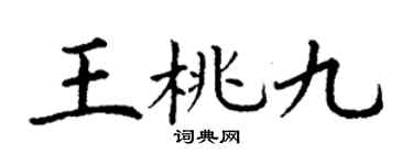 丁谦王桃九楷书个性签名怎么写