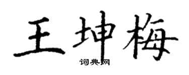 丁谦王坤梅楷书个性签名怎么写