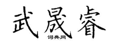 丁谦武晟睿楷书个性签名怎么写