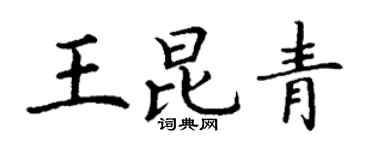 丁谦王昆青楷书个性签名怎么写