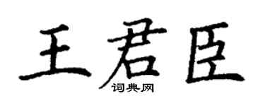 丁谦王君臣楷书个性签名怎么写