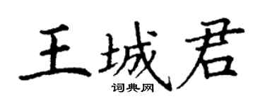 丁谦王城君楷书个性签名怎么写