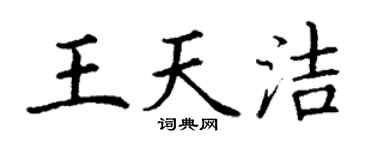 丁谦王天洁楷书个性签名怎么写