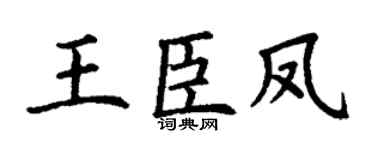 丁谦王臣凤楷书个性签名怎么写