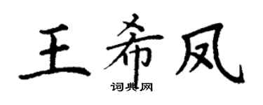 丁谦王希凤楷书个性签名怎么写