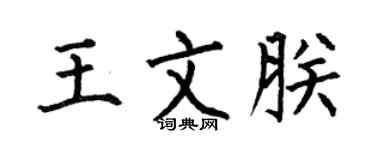 何伯昌王文朕楷书个性签名怎么写