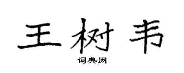 袁强王树韦楷书个性签名怎么写