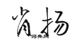 骆恒光肖扬草书个性签名怎么写
